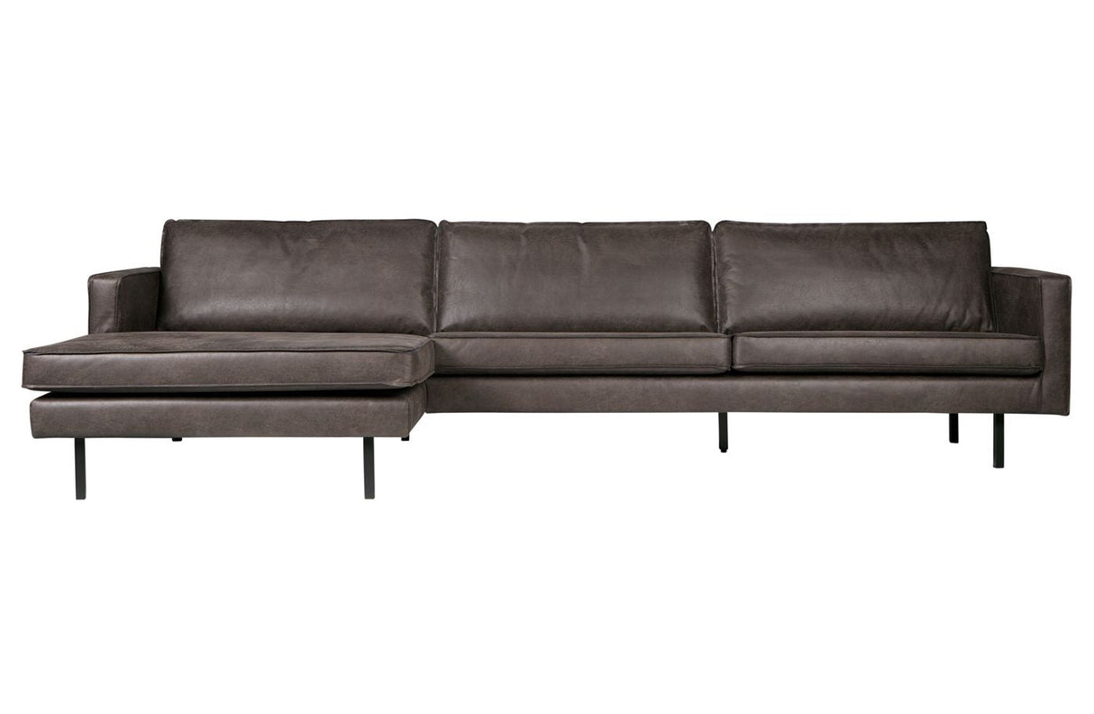 Rodeo 3-pers. Sofa with left-facing chaise, Black