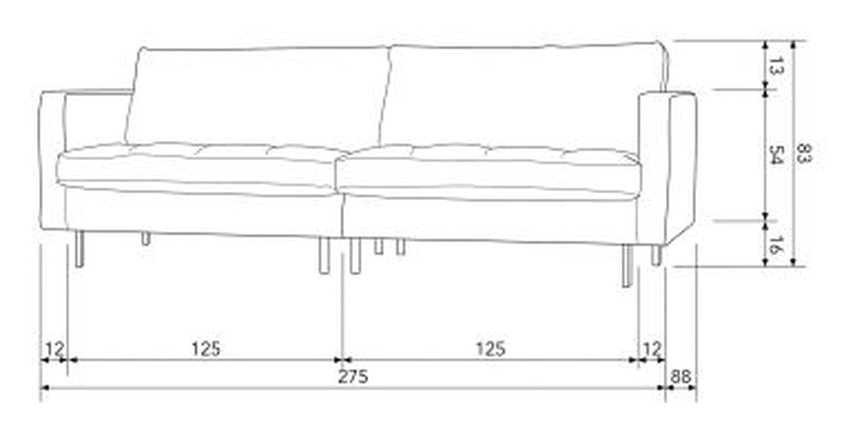 Rodeo Classic 3 seater sofa in Cognac eco-leather