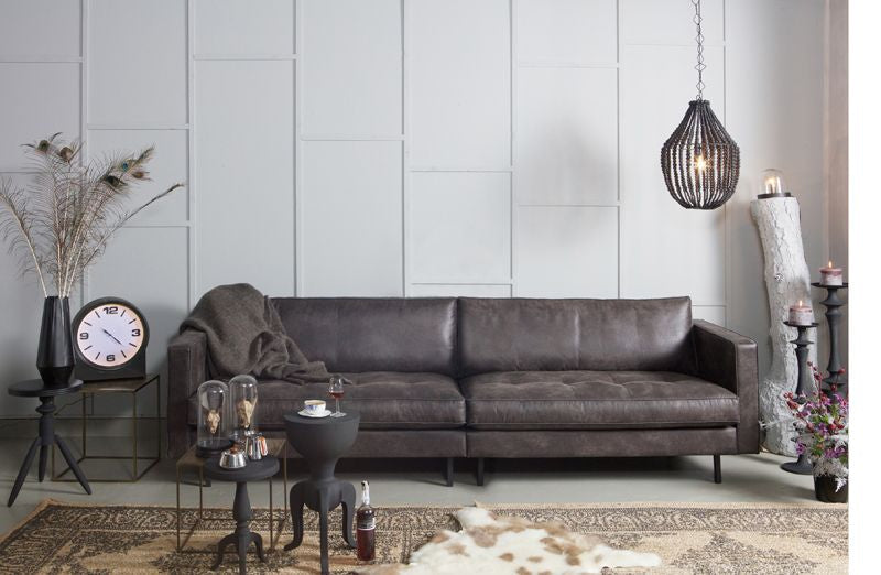 Rodeo Classic 3 seater sofa in black eco-leather