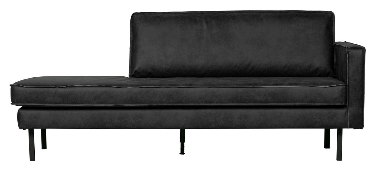 Rodeo Daybed Right-facing, Black Eco-leather