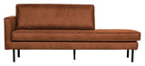 Rodeo Daybed Left-facing, Cognac Eco-leather