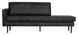 Rodeo Daybed Left-facing - Black Eco-leather