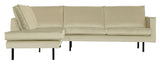 Rodeo Corner sofa, left facing - Pistachio velvet