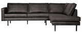 Rodeo Sofa w/right-facing chaise - Black