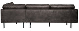 Rodeo Sofa w/right-facing chaise - Black