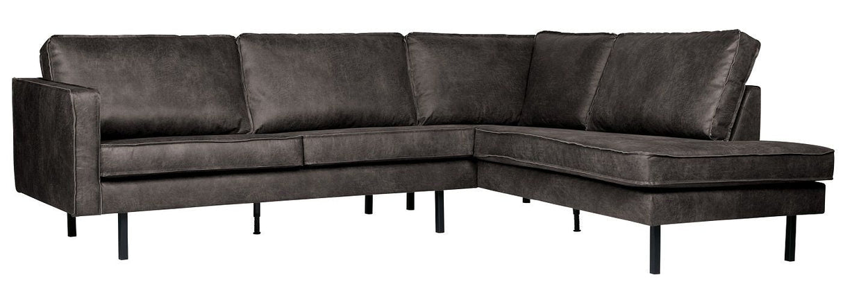 Rodeo Sofa w/right-facing chaise - Black