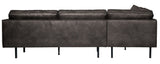 Rodeo Sofa w/left facing chaise - Black