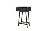 Skybox Side table, w. Drawer in black wood and metal