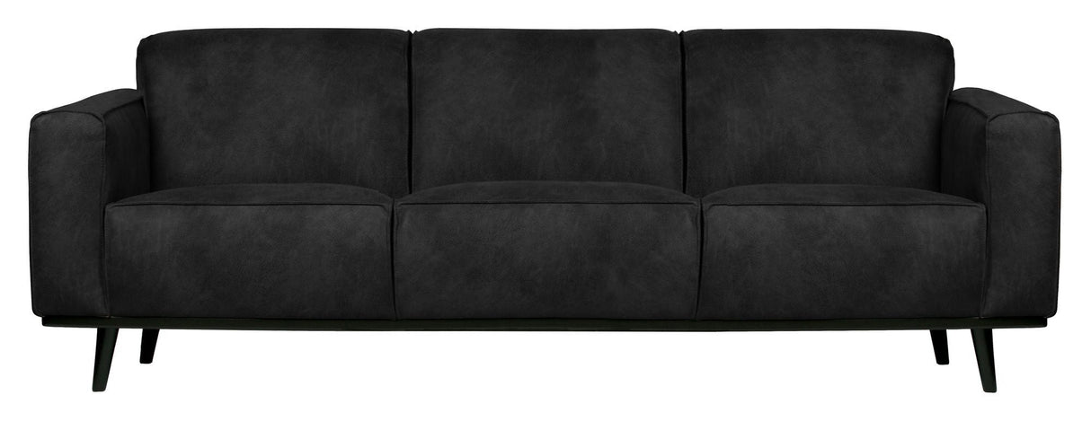 Statement 3-pers. Sofa, Black Suede