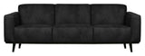 Statement 3-pers. Sofa, Black Suede