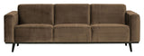 Statement 3-pers. Sofa, Taupe Velour