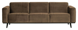 Statement 3-pers. Sofa, Taupe Velour