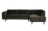 Statement Corner sofa in green velvet, right