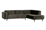 Statement Corner sofa in green velvet, right