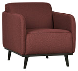 Statement Armchair with armrests, Chestnut Bouclé