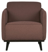 Statement Armchair with armrests, Coffee Bouclé