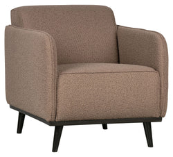 Statement Armchair with armrests, Nougat Bouclé