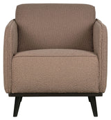 Statement Armchair with armrests, Nougat Bouclé