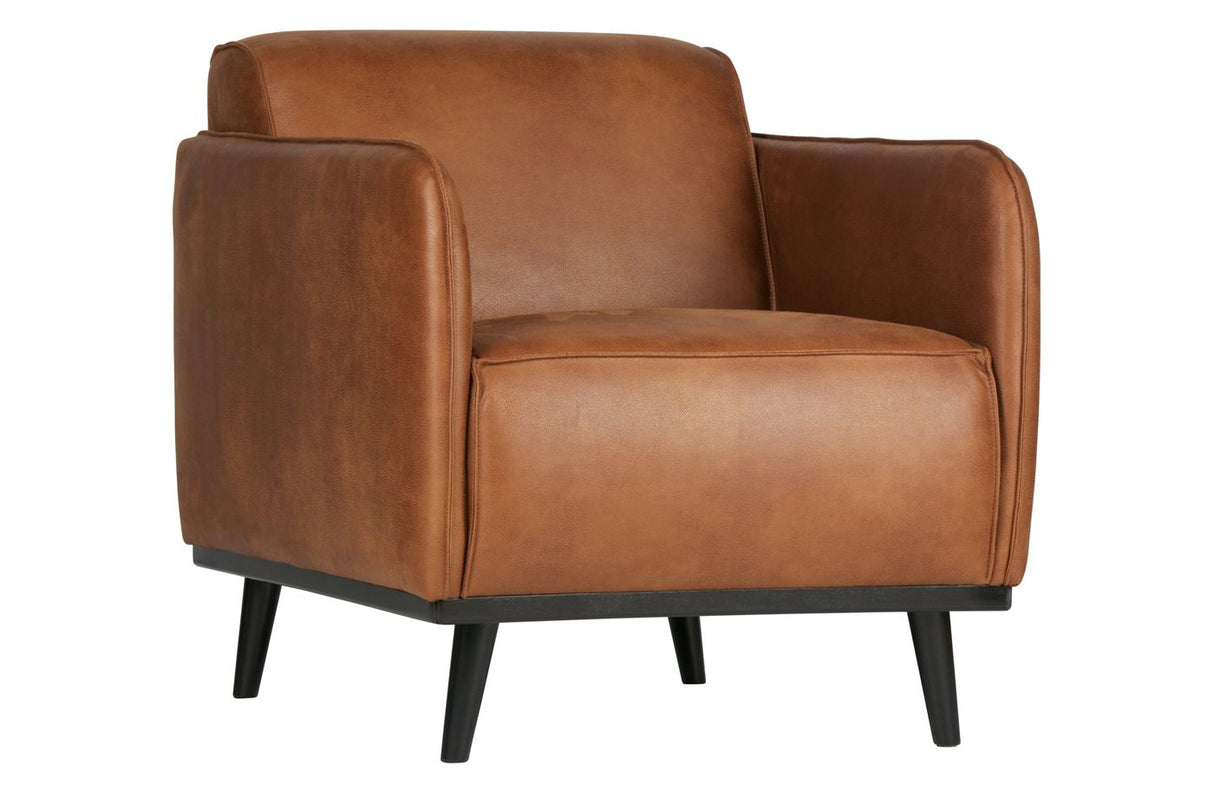 Statement Armchair w/recycled leather, Cognac