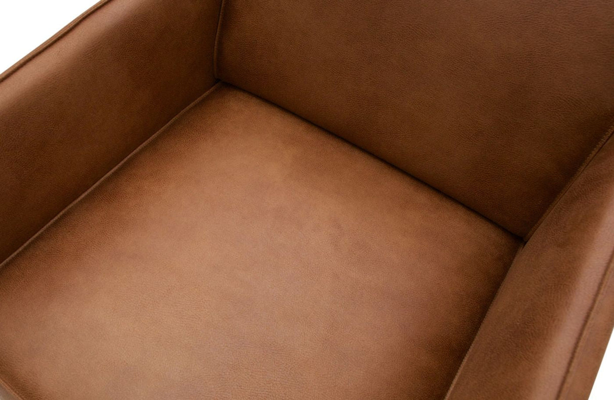 Statement Armchair w/recycled leather, Cognac