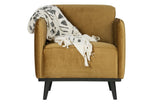 Statement Armchair w/velvet, Honey yellow