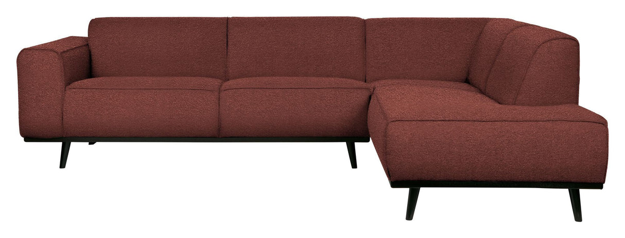 Statement Sofa with right-facing chaise, Chestnut Bouclé