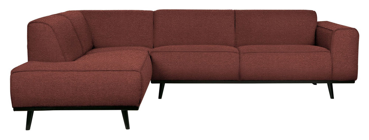 Statement Sofa with left-facing chaise, Chestnut Bouclé