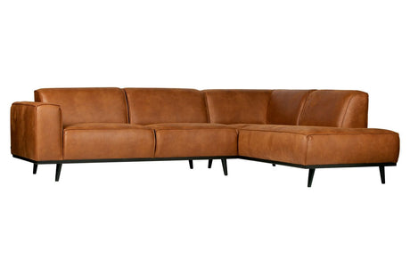 Statement Corner sofa with open-end right, Cognac