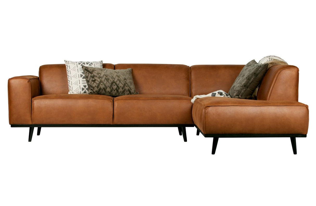 Statement Corner sofa with open-end right, Cognac