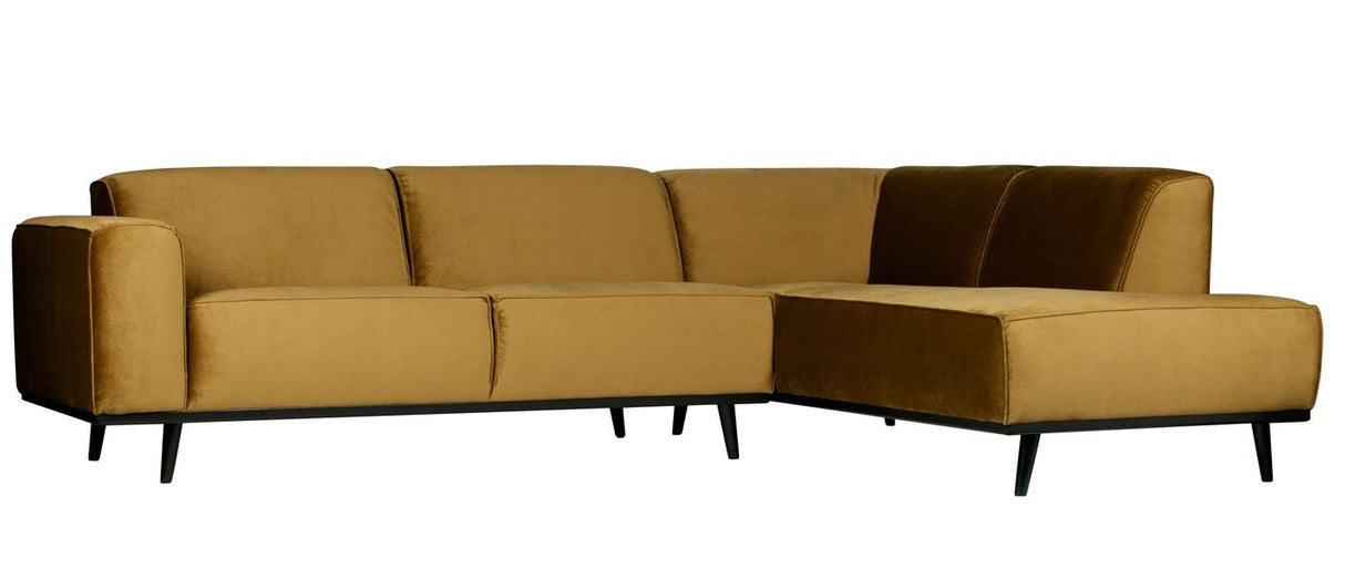 Statement Sofa w/right-facing chaise - Honey yellow velvet