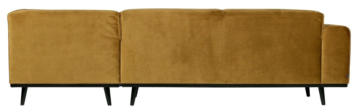 Statement Sofa w/right-facing chaise - Honey yellow velvet