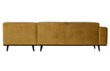 Statement Sofa w/right-facing chaise - Honey yellow velvet