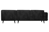 Statement Sofa w/right-facing chaise - Black