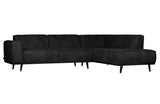 Statement Sofa w/right-facing chaise - Black