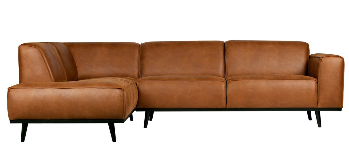 Statement Corner sofa with open-end left, Cognac