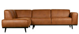 Statement Corner sofa with open-end left, Cognac