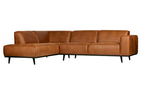 Statement Corner sofa with open-end left, Cognac