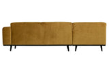 Statement Sofa with left-facing chaise, Honey yellow velvet