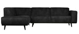 Statement Sofa with left-facing chaise, Black