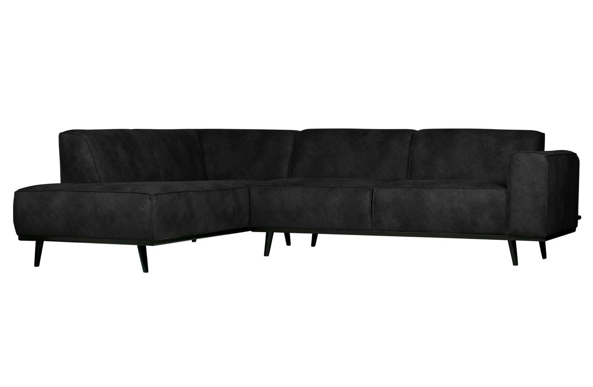 Statement Sofa with left-facing chaise, Black