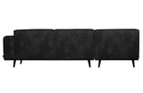 Statement Sofa with left-facing chaise, Black