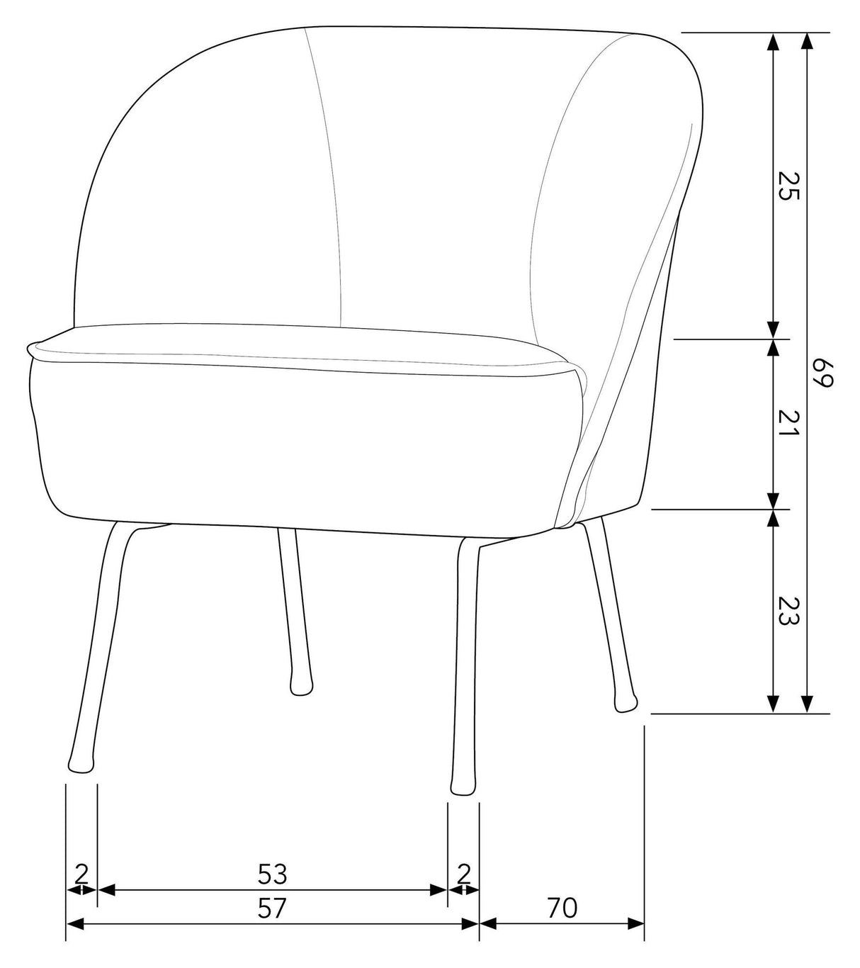 Vogue Armchair, Sand fabric