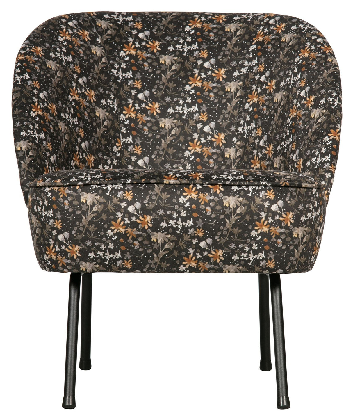 Vogue Lounge Chair, Aquarel Flower Black Velour