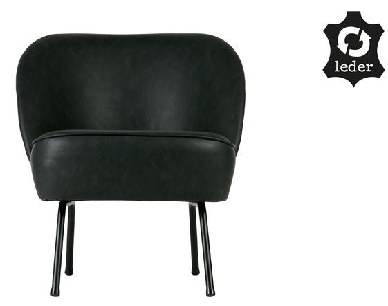 Vogue Lounge Chair, black recycled leather