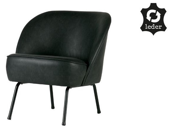 Vogue Lounge Chair, black recycled leather