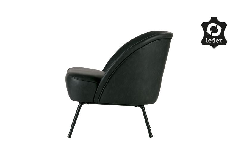 Vogue Lounge Chair, black recycled leather