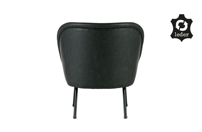 Vogue Lounge Chair, black recycled leather