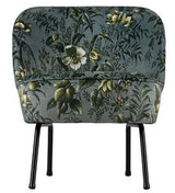 Vogue Lounge Chair Velour - Gray floral print