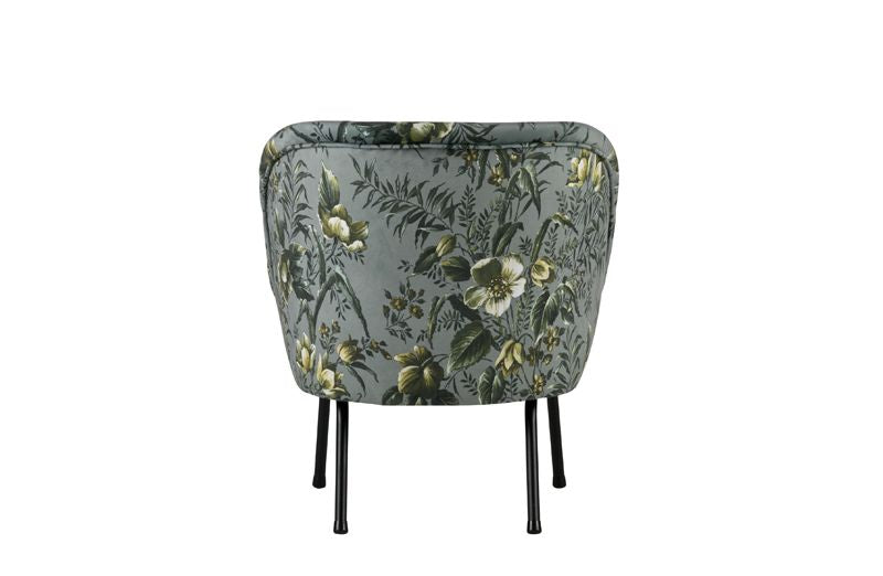 Vogue Lounge Chair Velour - Gray floral print