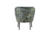 Vogue Lounge Chair Velour - Gray floral print